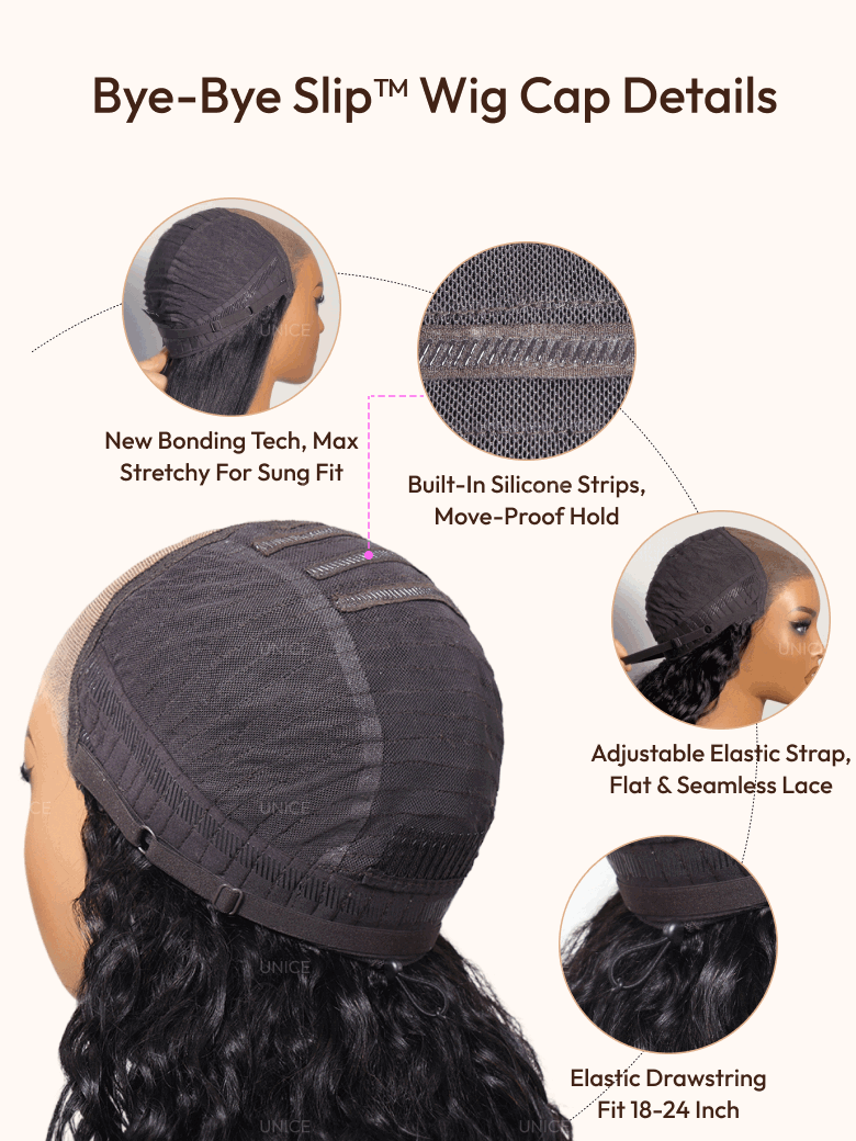 UNice 7x5 Bye-Bye Knots™ Pull And Go Glueless Wet & Wavy Water Wave With Invisi Drawstring With Free Baby Hair