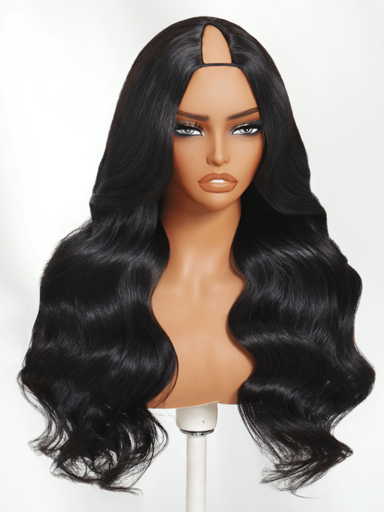 UNice InvisiBlend™ V part  Natural Black Glueless Body Wave Wig Protect Your Natural Hair