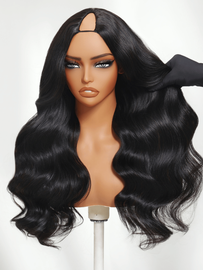 UNice InvisiBlend™ V part  Natural Black Glueless Body Wave Wig Protect Your Natural Hair