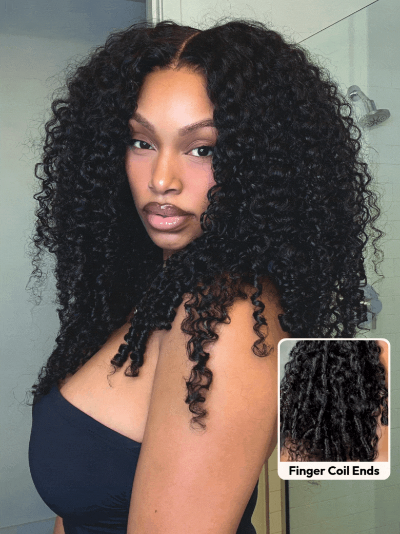 UNice Bye-Bye Knots 7x5 Lace Curly Texture Premium Hair Wig With Finger Coil Ends