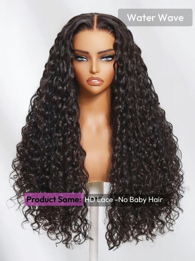 UNice 7x5 Bye-Bye Knots™ Pre-Cut Lace Front Super Secure Water Wave Wig For Beginner Friendly With Free Baby Hair