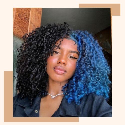 Blue & Black Curly Hair