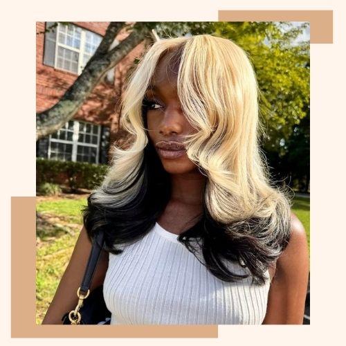 Black & Blonde Face-Framing Hair