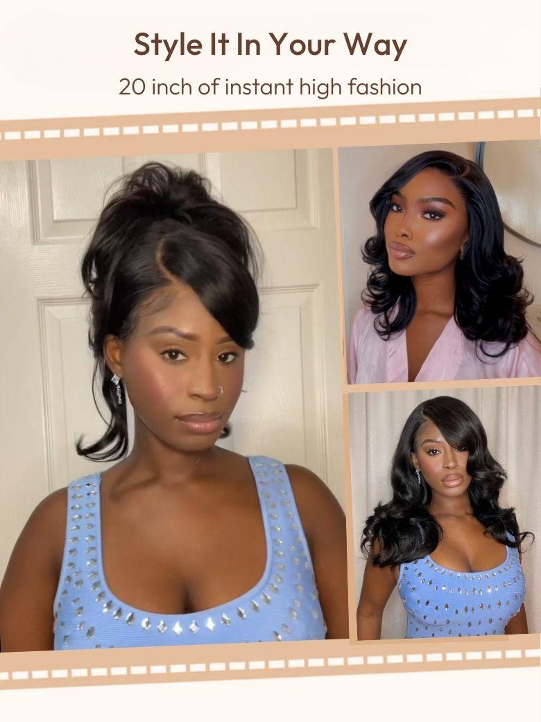 UNice Bye-Bye Slip™ Wig Feathered Layer Side Part 200% Density Wig with Secure Silicone Strips and Drawstring