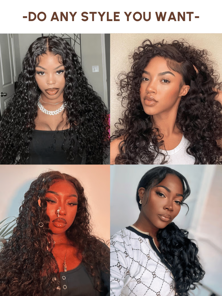 [Price Dropped To $89] 7x5/13x4 Drawstring Bye-Bye Knots Wig Quick Glueless Wet & Wavy Water Wave Invisible Knots Wig