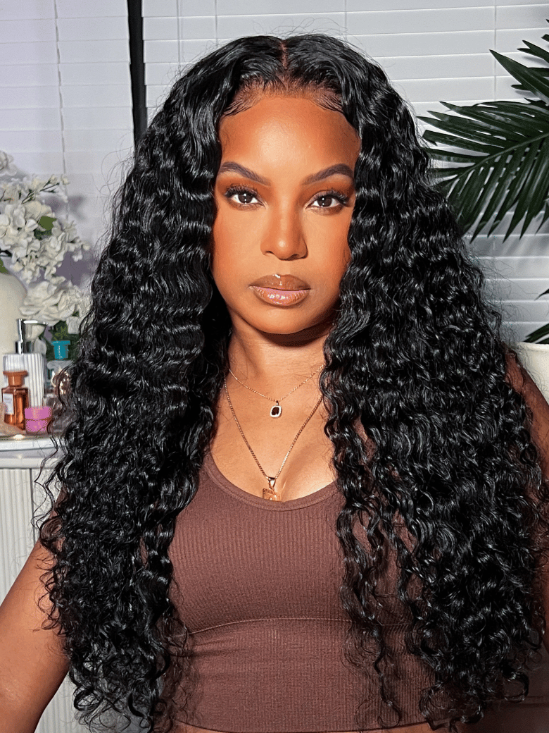 [With Drawstring]180% Density 13x4 Pre Everything Lace Front Water Wave Wig With Baby Hair