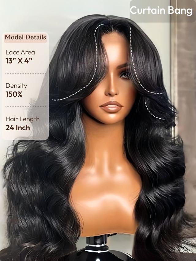 UNice 13x4 Pre-Everything™ Wig With Loose Wave Face-Framing Layers And Side-Swept Bangs With Drawstring