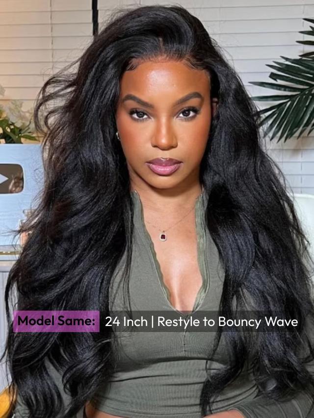 UNice Bye Bye Knots™ Wig 7x5 Glueless Lace Black Yaki Straight Wig With Elastic Drawstring 360 Cozy Hug