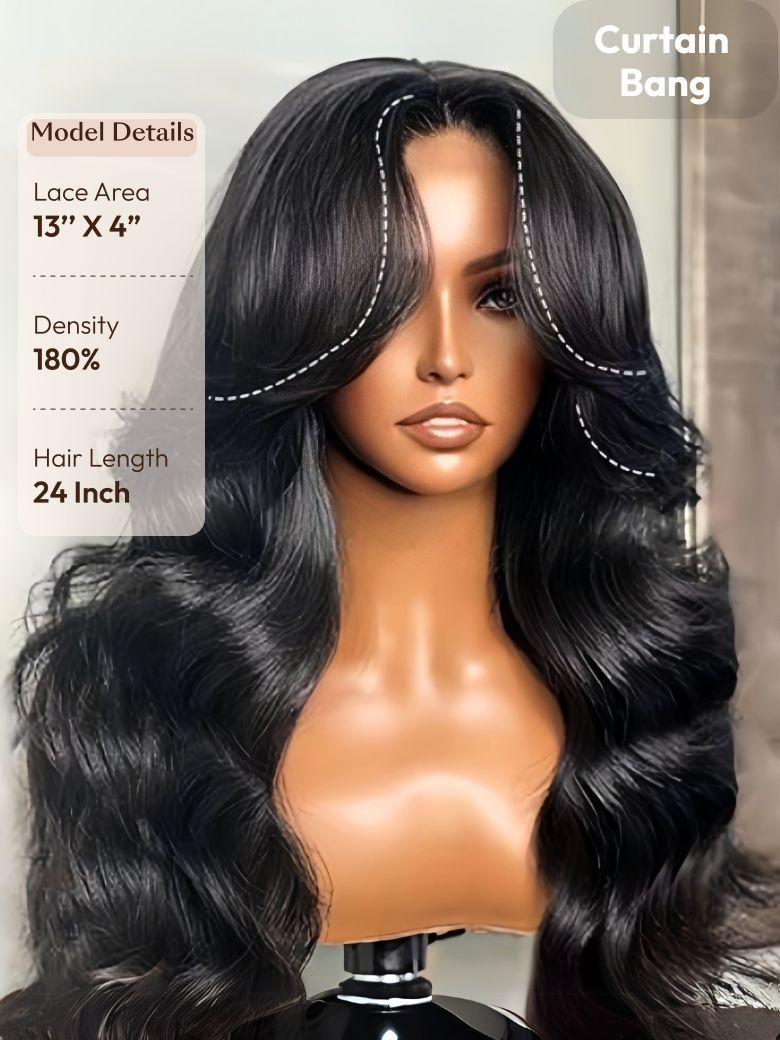 UNice HD Real Scalp™ Wig 13x4 Invisible Lace Frontal Body Wave Black Wig