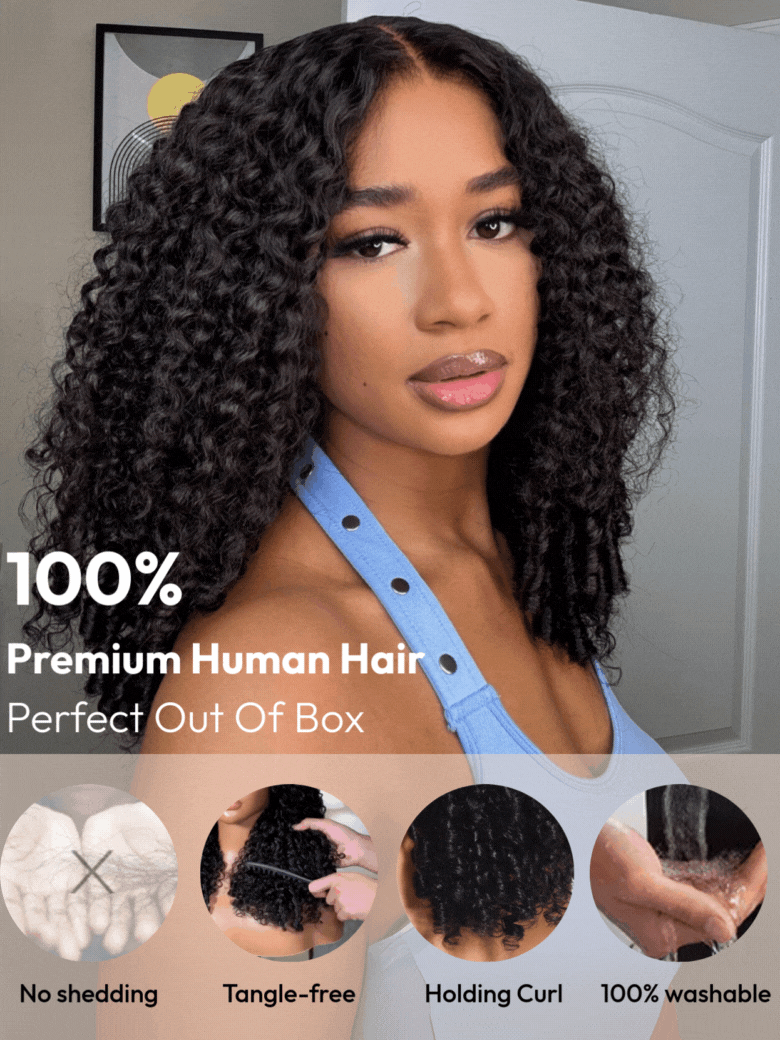 UNice Bye-Bye Knots 7x5 Lace Curly Texture Wig With Finger Coil Ends