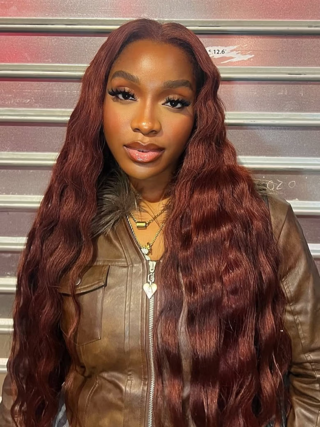 Byebye Knots Wig 7x5 Glueless Lace Reddish Brown Yaki Wig With Pre-plucked Hairline
