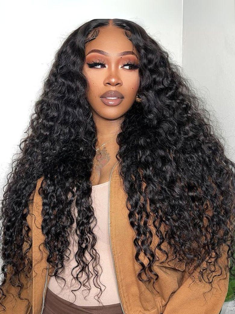 UNice 7x5 Bye-Bye Knots™ & 13x4 HD Lace Pull & Go Glueless Water Wave With Secure Silicone Strips and Drawstring With Baby Hair