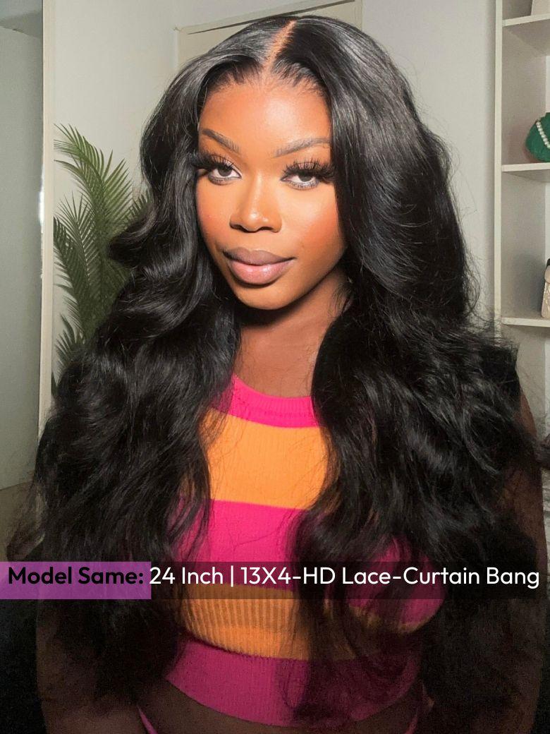 UNice HD Real Scalp™ Wig & Feathered Layers Drawstring Wig 13x4 Invisible Lace Frontal Loose Wave with Face Framing Curtain Bangs