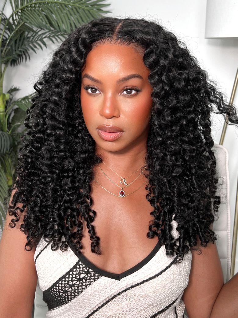 UNice 13x4 Pre-Everything™ No Slip Lace Frontal Natural Black Burmese Curly Wig with Finger Coily Ends