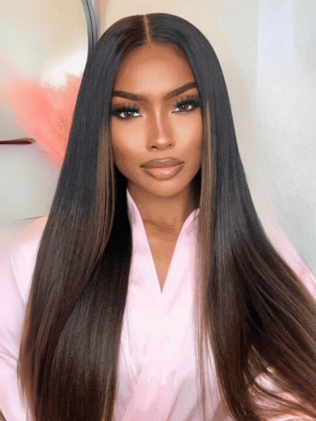 UNice Balayage Highlights 13x4 Pre-Everything™ Lace Frontal Yaki Straight Drawstring Wig