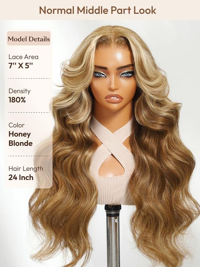 UNice Bye-Bye Knots Wig Pre-Cut 7x5 Glueless Lace & 13x4 Pre Everything Honey Blonde Body Wave Drawstring Wig