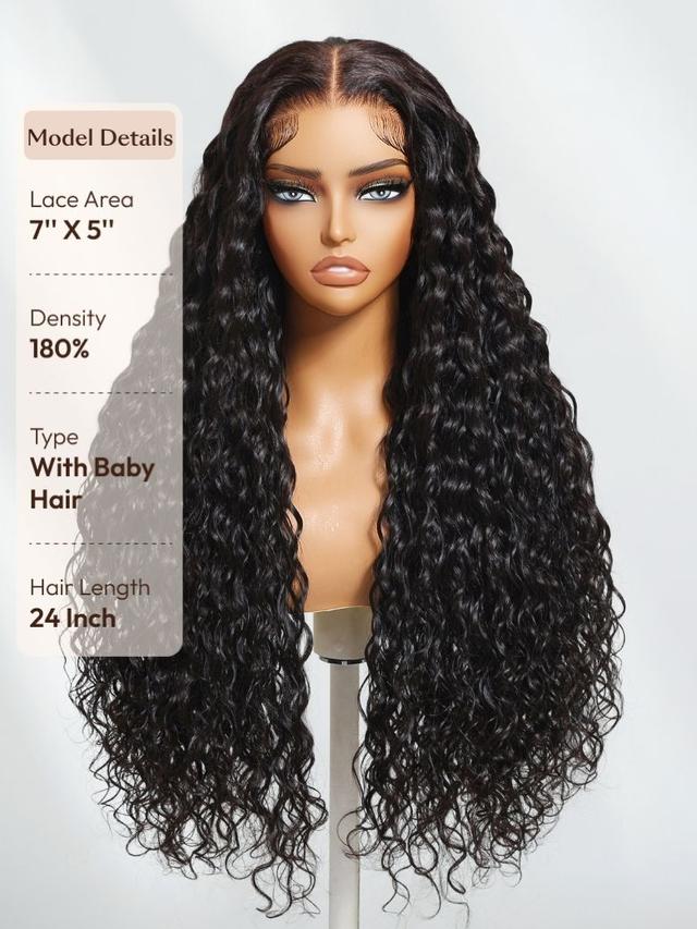 UNice 7x5 Bye-Bye Knots™ & 13x4 HD Lace Pull & Go Glueless Water Wave Grip Wig With Secure Silicone Strips and Drawstring With Baby Hair