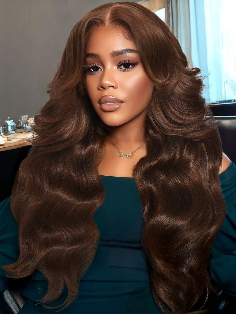 UNice 13x4 Pre-Everything™ Lace Frontal Auburn Brown Loose Wave& Water Wave Wig with Invisi Drawstring & Face Framing Layers 150% Density