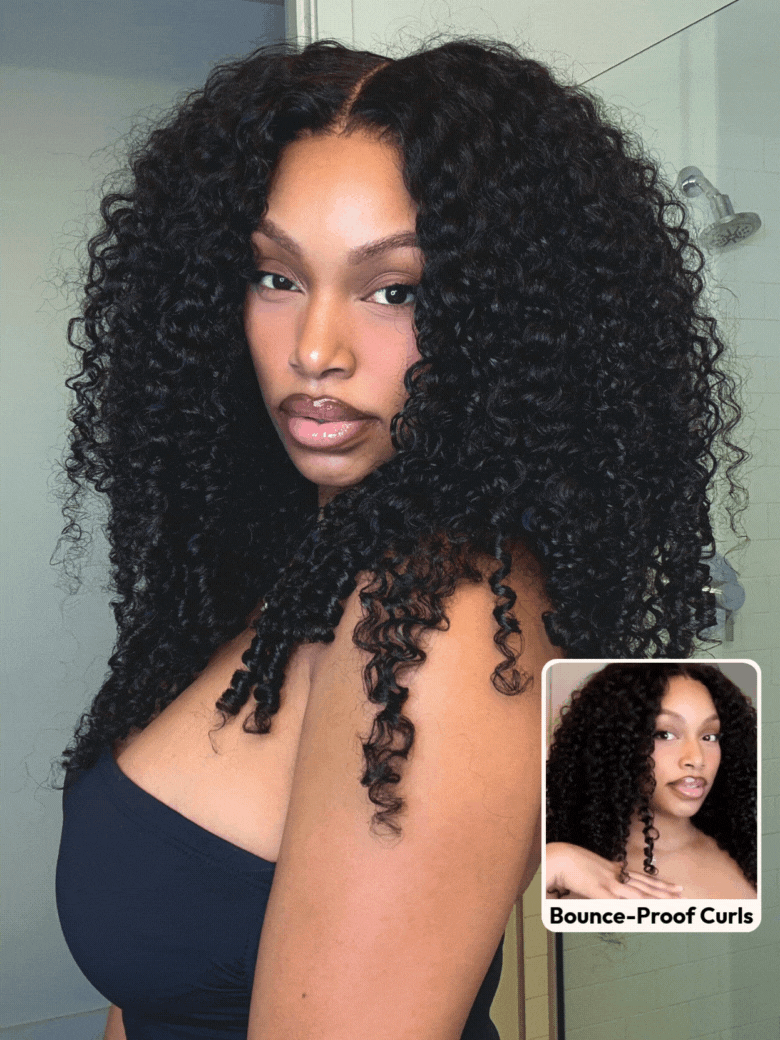 UNice Bye-Bye Knots 7x5 Lace & 13x4 Pre-Everything Curly Texture Premium Hair Drawstring Wig With Finger Coil Ends