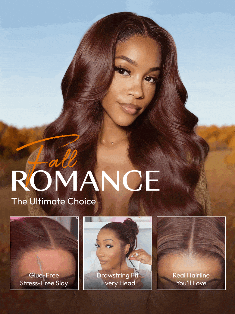 UNice 13x4 Pre-Everything™ Lace Frontal Auburn Brown Loose Wave& Water Wave Wig with Invisi Drawstring & Face Framing Layers 150% Density