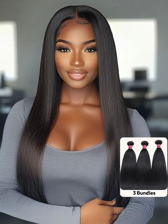 UNice Hair Bundles 3 Pcs/pack Hair Natural Yaki Texture Virgin Human Hair