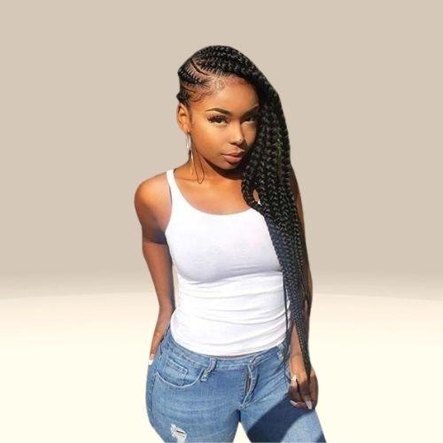 Side Part Jumbo Braids
