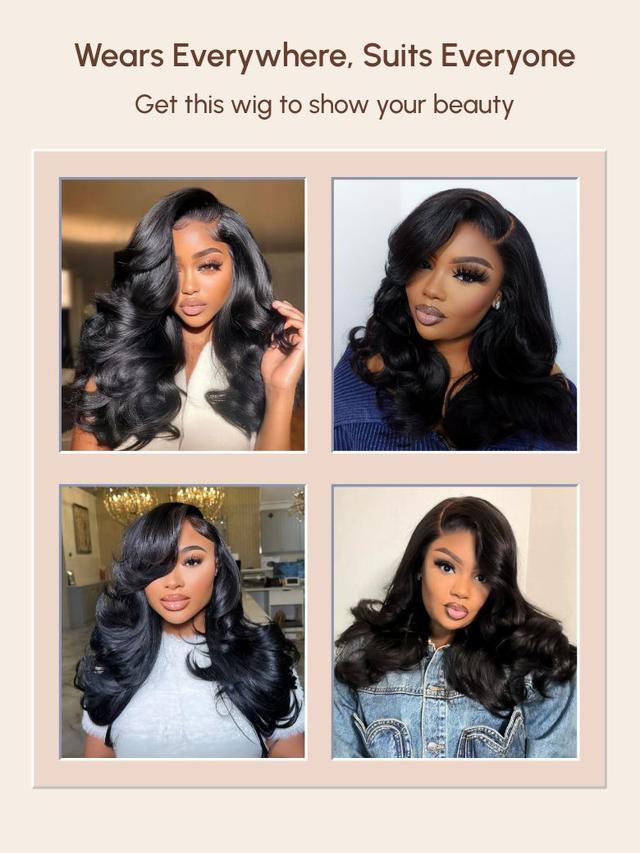 UNice Bye-Bye Slip™ Wig Feathered Layer Side Part 200% Density Wig with Secure Silicone Strips and Drawstring