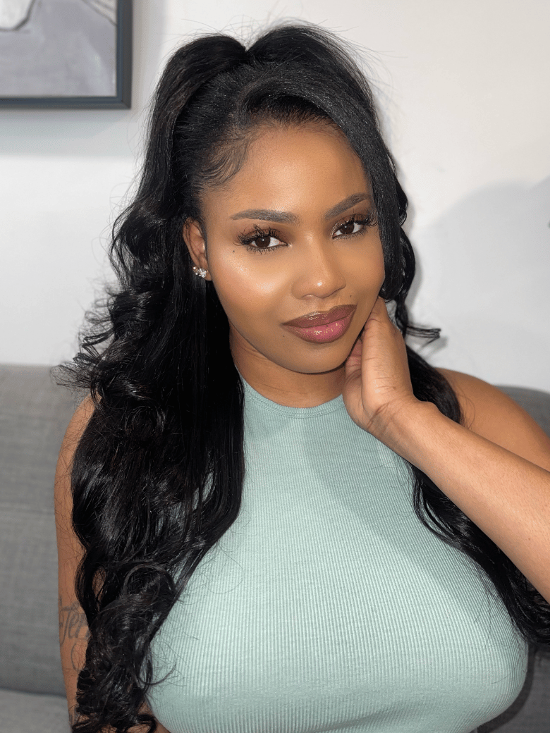 UNice InvisiBlend™ V part  Natural Black Glueless Body Wave Wig Protect Your Natural Hair