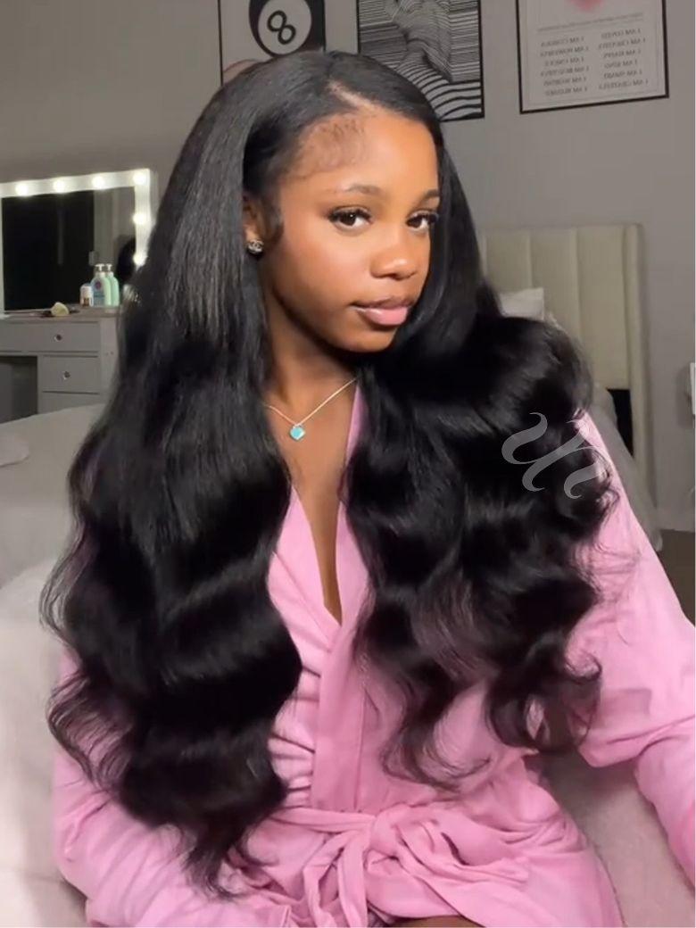 UNice InvisiBlend™ V part Kinky Straight Natural Black Wig Protect Your Natural Hair