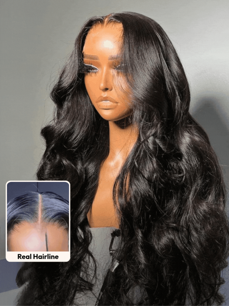 7x5 Bye-Bye Knots Glueless Body Wave Wig Pre Cut Lace Pre Plucked Hairline Put On and Go Wig