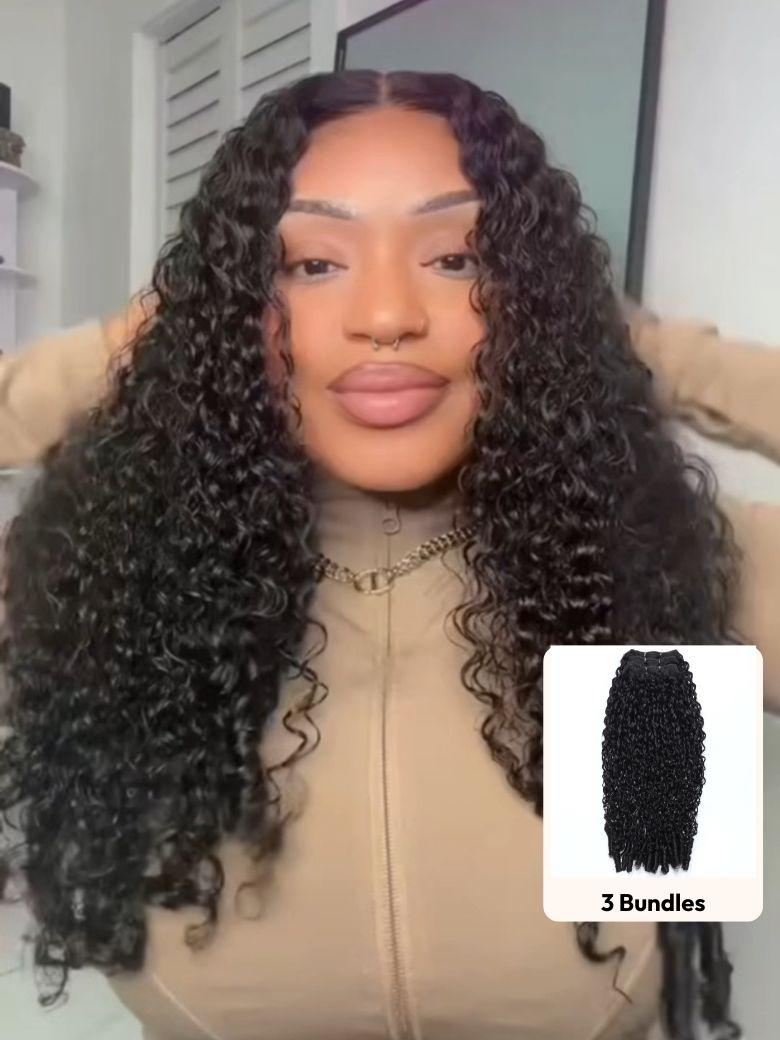 UNice 3 Pc/pack Burmese Curly Human Hair 3 Bundles With Twist Out Ends