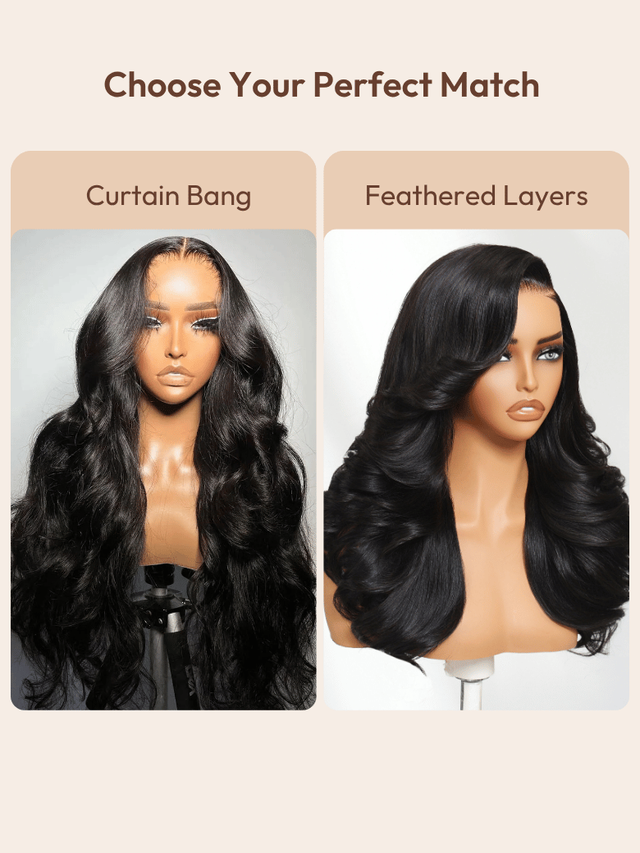 UNice HD Real Scalp™ Wig 13x4 Invisible Lace Frontal Loose Wave with Face Framing Curtain Bangs