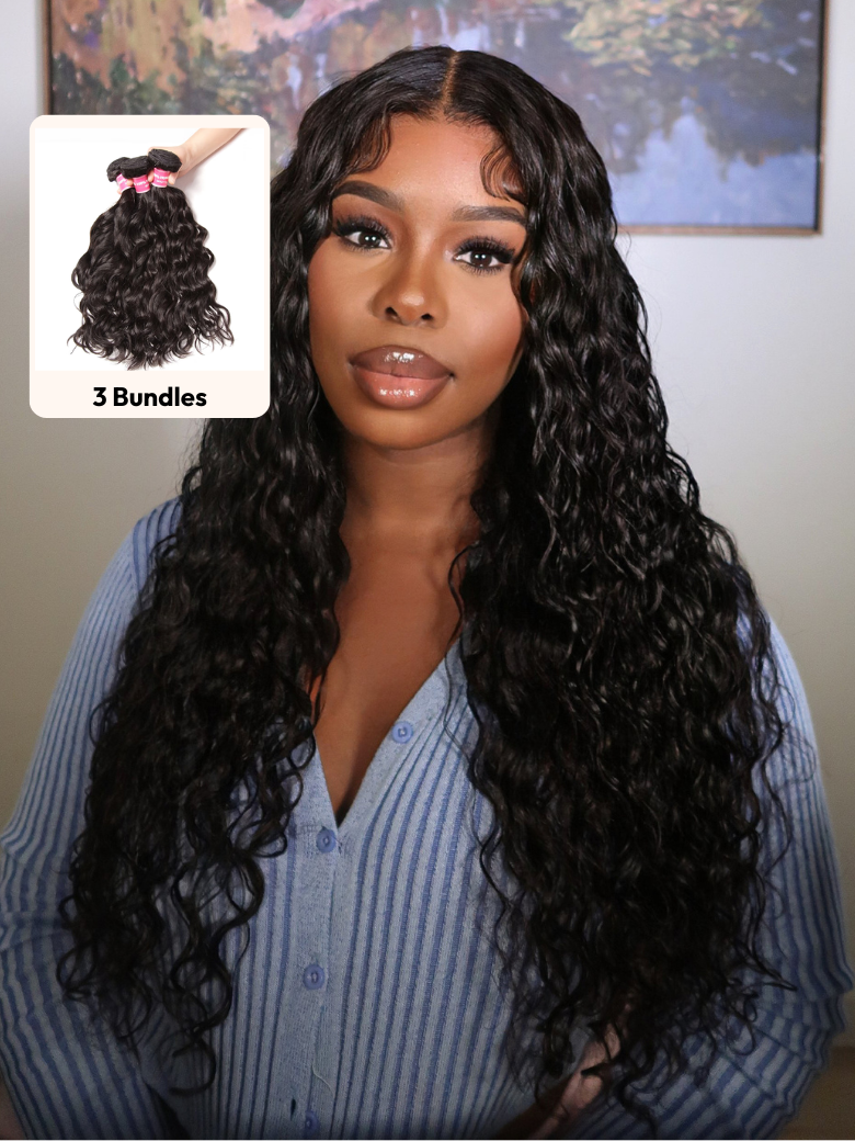 UNice Natural Wave Texture Human Hair 3Pcs Bundles