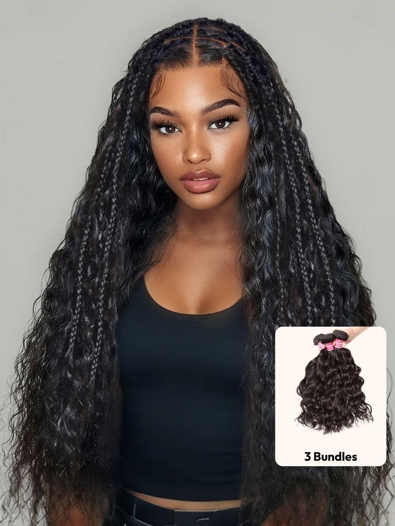 UNice Natural Wave Texture Human Hair 3Pcs Bundles