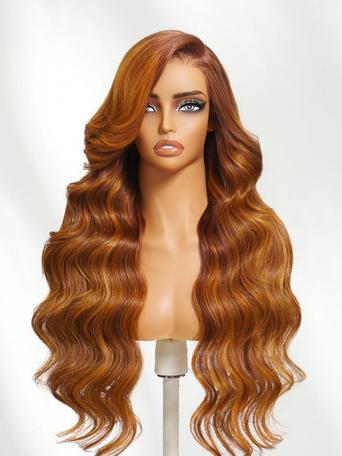 UNice 13x4 Pre-Everything™ Lace Frontal Copper Ginger With Highlights Loose Body Wave Wig with Invisi Drawstring
