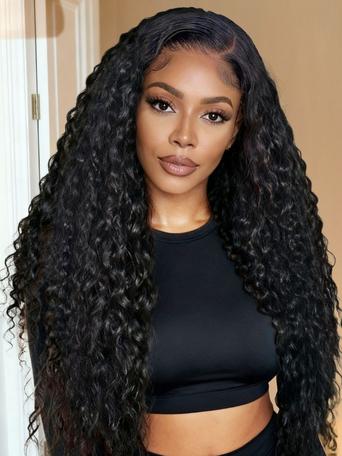 UNice Bye-Bye Knots™ 7x5 Lace Natural Black Defined Deep Wave Wig with Invisi Drawstring