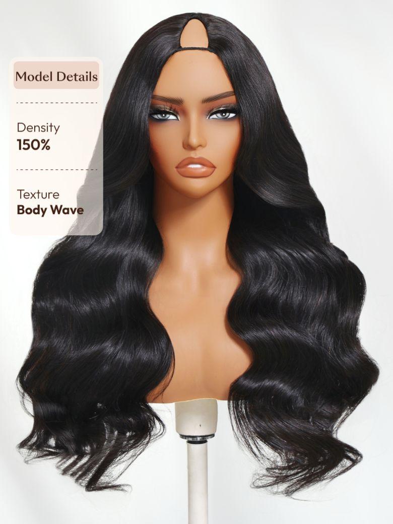 UNice InvisiBlend™ V part  Natural Black Glueless Body Wave Wig Protect Your Natural Hair