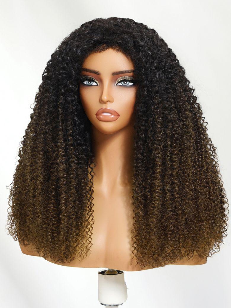 UNice Blend & Secure Half Wig Kinky Curly Glueless Wig for Beginners