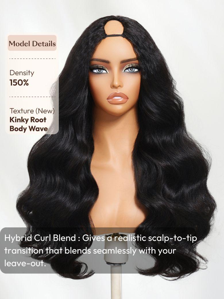 UNice InvisiBlend™ V part  Natural Black Glueless Body Wave Wig Protect Your Natural Hair