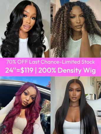 24 Inch=$119 All Wigs 70% OFF 200% Density Hot Lace Wig Last Chance Sale Limited Stock