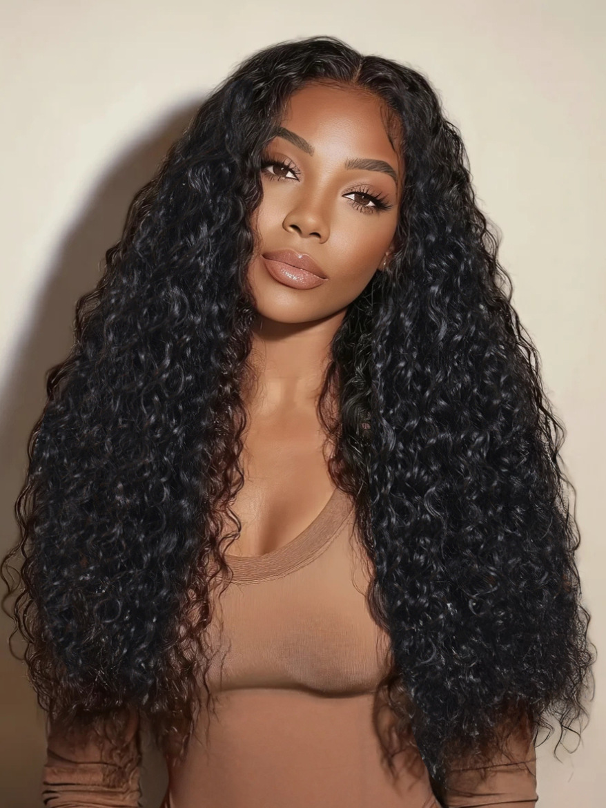 UNice Defined Deep Wave Bye-Bye Knots™ 7x5 Lace Natural Black Wig with Invisi Drawstring