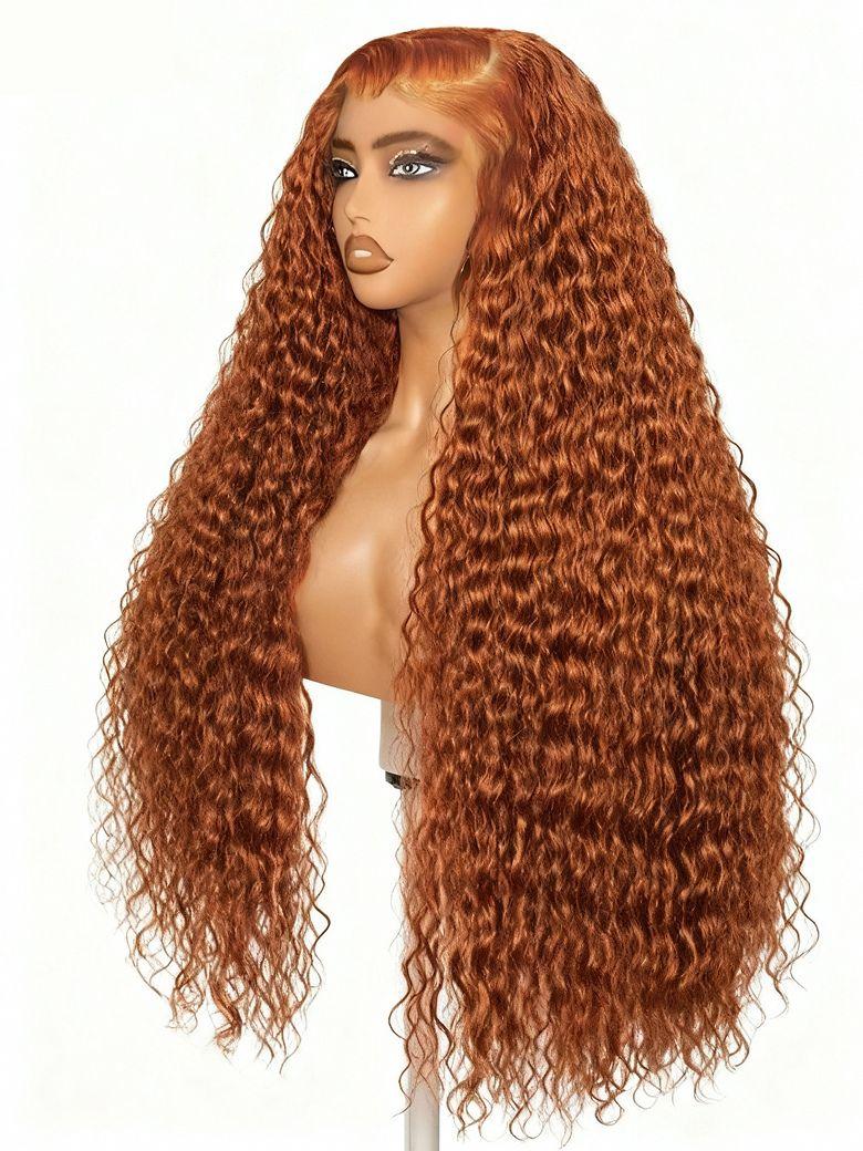 UNice 13x4 Pre-Everything™ Lace Frontal Pumpkin Spice Side Part Loose Wave Drawstring Wig with Face Framing Layers