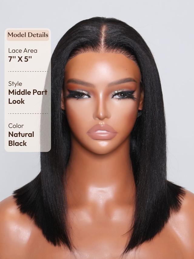 UNice 7x5 Bye Bye Knots™ & 13x4 Pre-Everything™ & 5x5 HD Lace Wig Glueless Lace Black Yaki Bob Bleached Knots Wig