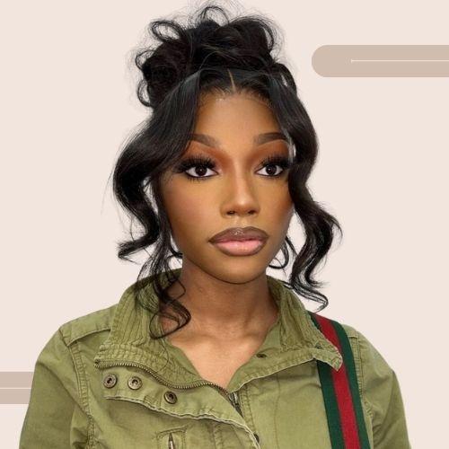 Updo With Face Framing Layers