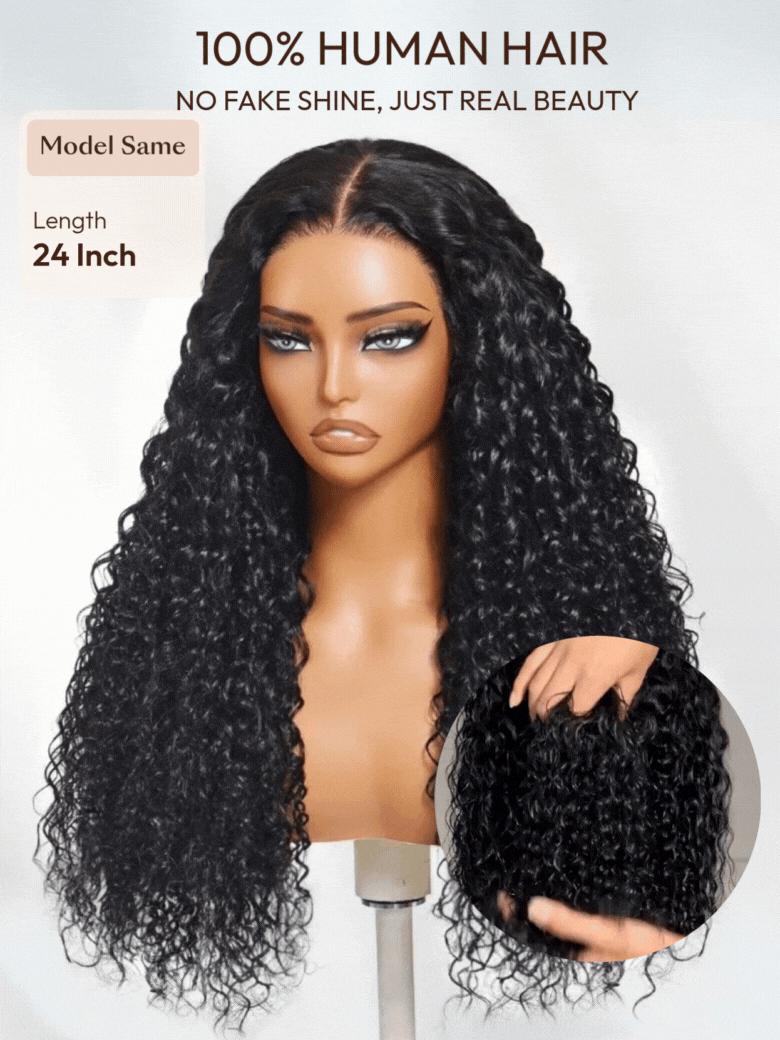 UNice 13x4 Pre-Everything™ Lace Frontal Natural Black Water Wave Curly Wig