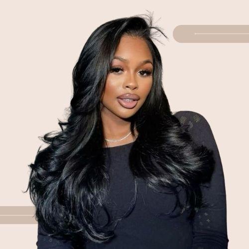 Face Framing Layers Side Part