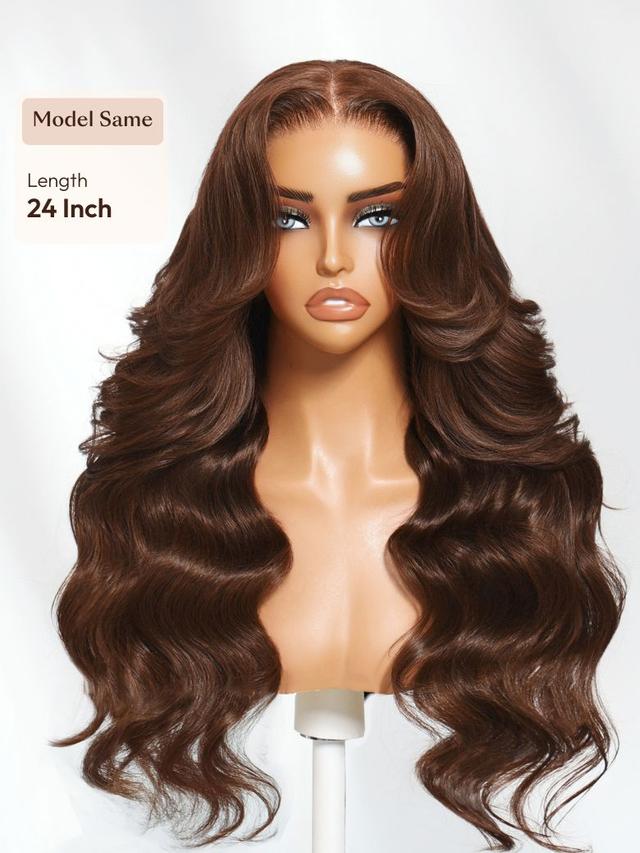 UNice Auburn Brown13x4 Pre-Everything™ Lace Frontal Loose Wave 100% Human Hair Wig with Invisi Drawstring & Face Framing Layers 150% Density