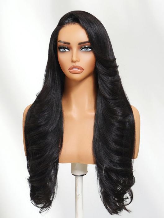 UNice Feather Cut with Side Swept Bangs13x4 Pre-Everything™ Lace Frontal Natural Black Drawstring Wig