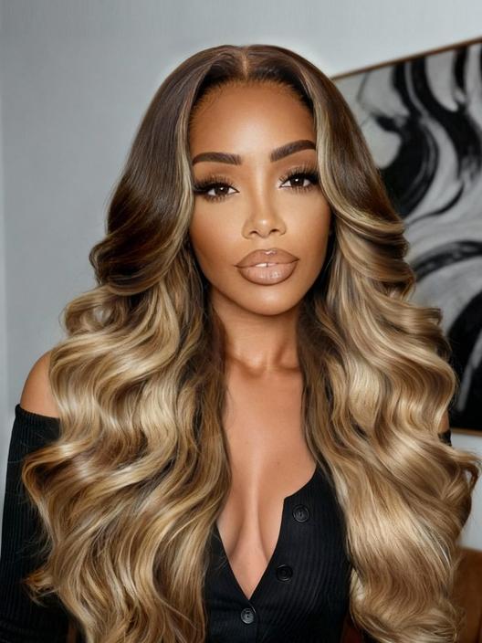 UNice 13x4 Pre-Everything™ Lace Frontal Burnt Orange Ombre Body Wave Ginger Color Drawstring Glueless Wig