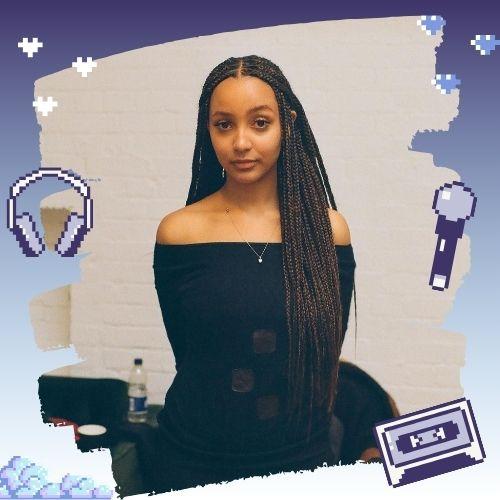 pinkpantheress with knotless braids